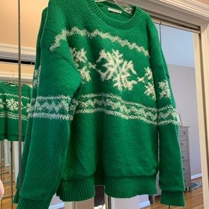 Warm like new snowflake sweater.